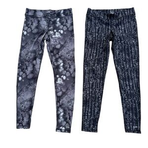 C9 Champion DUO DRY leggings 2 pair black print athletic exercise fitness M gym